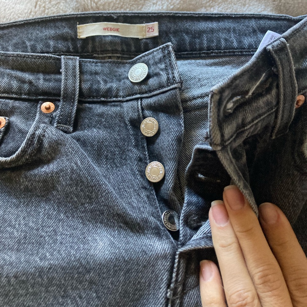 Levi's High Rise Jeans in Dark Gray